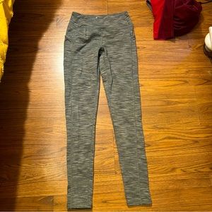 Kyodan fleece lined green leggings ~ XS ~ color patterns